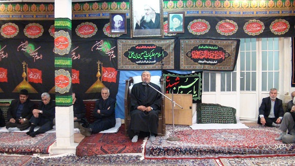 مراسم عزاداری در دفتر حضرت آیت الله محمد فاضل لنکرانی(قدس سره) دهه محرم 1435