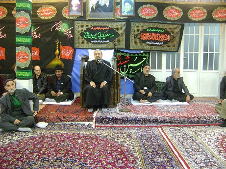 مراسم عزاداری در دفتر حضرت آیت الله محمد فاضل لنکرانی(قدس سره) دهه محرم 1435