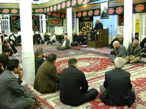 مراسم عزاداری در دفتر حضرت آیت الله محمد فاضل لنکرانی(قدس سره) دهه محرم 1436
