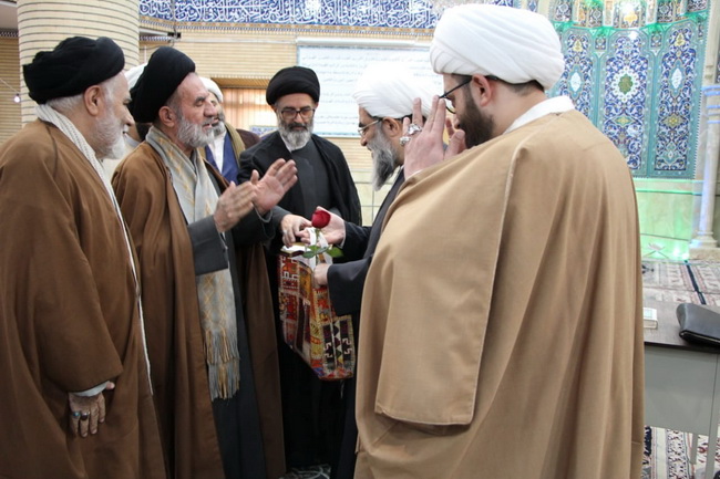 مراسم جشن میلاد حضرت امام جواد(ع) و جشن ولادت حضرت آیت الله فاضل لنکرانی در درس خارج اصول 