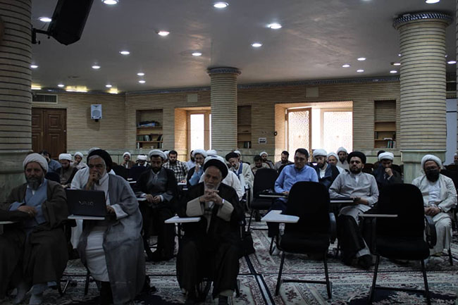 مراسم جشن میلاد حضرت فاطمه معصومه(س) در پایان درس خارج اصول