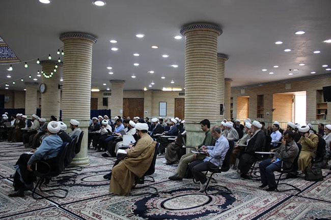 مراسم جشن میلاد حضرت فاطمه معصومه(س) در پایان درس خارج اصول