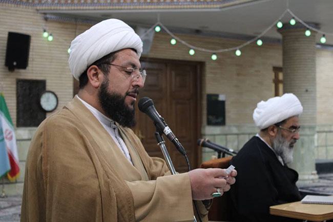 مراسم جشن میلاد حضرت فاطمه معصومه(س) در پایان درس خارج اصول