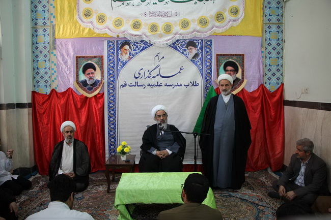 سخنرانی بمناسبت نیمه شعبان و دهه فجر و آئین عمامه گذاری طلاب مدرسه رسالت قم