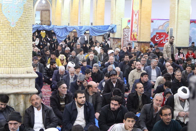 جشن نیمه شعبان و دهه فجر و آئین عمامه گذاری ۲۳ نفر از طلاب حوزه علمیه بناب