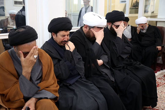 مراسم سوگواری شهادت امام صادق(ع) در دفتر آیت الله فاضل لنکرانی