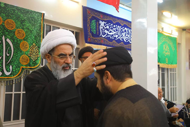 مراسم جشن میلاد با سعادت امام رضا(ع) و آیین عمامه‌گذاری طلاب در حسینیه دفتر آیت‌الله فاضل لنکرانی