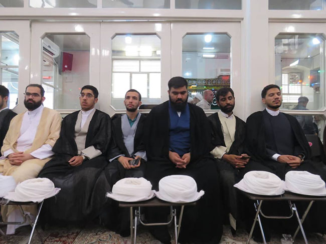 آئین عمامه‌گذاری در روز عید غدیر در دفتر آیت الله فاضل لنکرانی