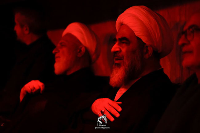 حضور آیت الله فاضل لنکرانی در مراسم عزاداری هیئت رزمندگان اسلام قم