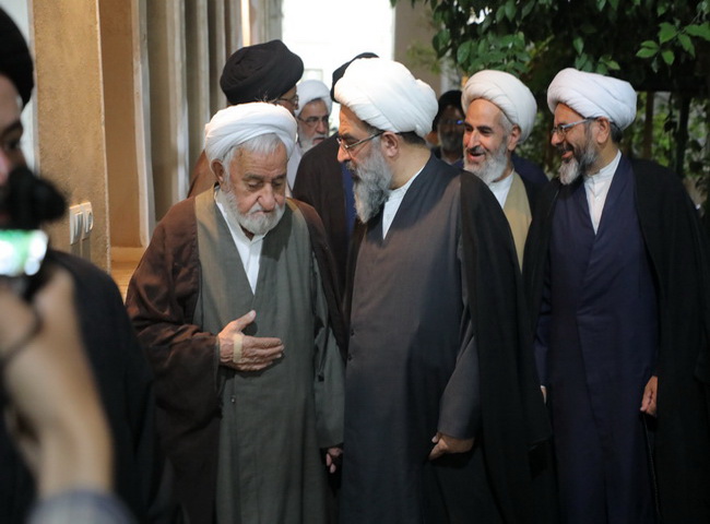 حضور آیت‌الله فاضل لنکرانی در دفتر مرحوم آیت‌الله علومی