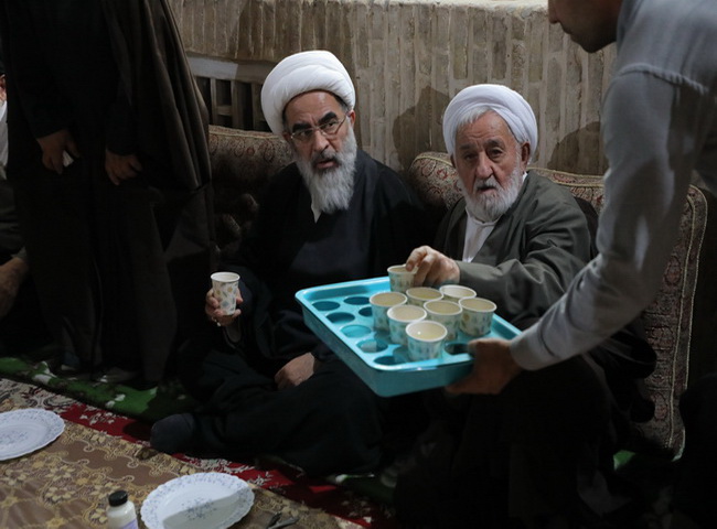 حضور آیت‌الله فاضل لنکرانی در دفتر مرحوم آیت‌الله علومی