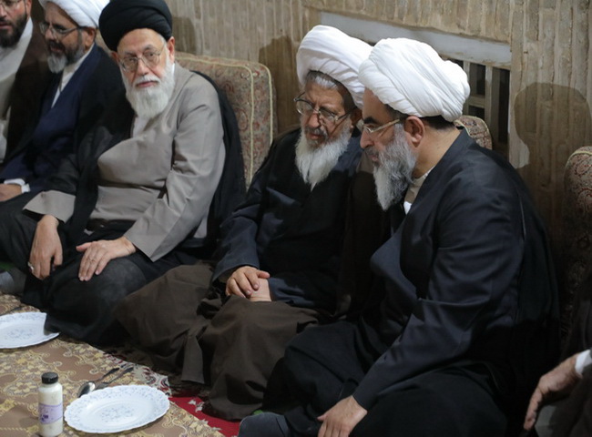 حضور آیت‌الله فاضل لنکرانی در دفتر مرحوم آیت‌الله علومی