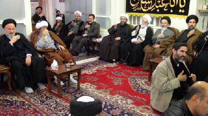 مجلس عزاء في مكتب آية الله العظمى الشيخ محمد الفاضل اللنكراني قدس سره (عاشر محرم 1433) عصر يوم عاشوراء