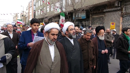 تصاویری از حضور حضرت آیت الله حاج شیخ محمد جواد فاضل لنکرانی(دامت برکاته) در راهپیمایی 22 بهمن