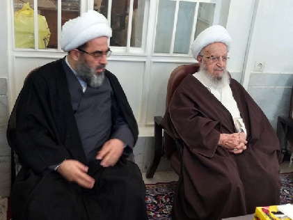 حضور حضرت آيت الله العظمی مکارم شيرازی(دامت برکاته) در مراسم روضه دفتر آيت الله العظمی فاضل لنکرانی(قدس سره)