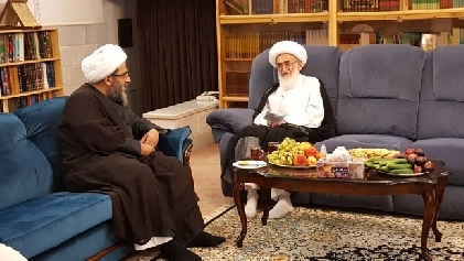 ديدار آيت الله العظمی نوری همدانی با آيت الله فاضل لنکرانی