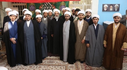 مراسم جشن 13 رجب و آئین عمامه گذاری طلاب در حسینیه دفتر آیت الله فاضل لنکرانی